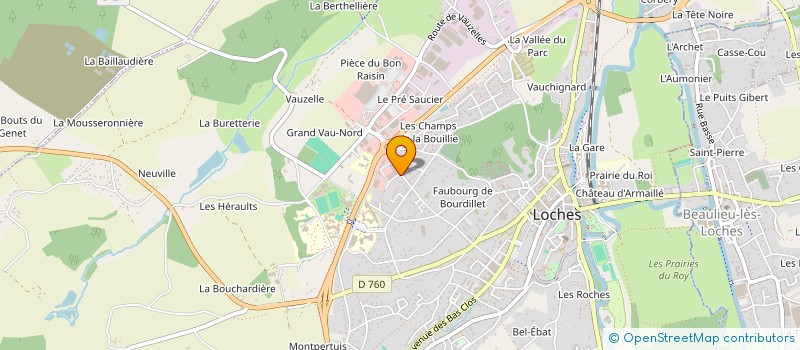 localisation de l'entreprise HTH.  LOCHES
