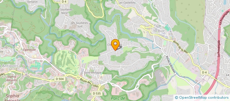 localisation de l'entreprise HUB BLUE  BIOT