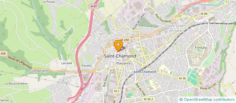 localisation de l'entreprise HUB'SHOES à SAINT-CHAMOND