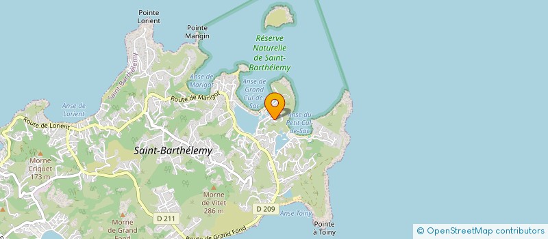 localisation de l'entreprise HUBCREA à SAINT BARTHELEMY