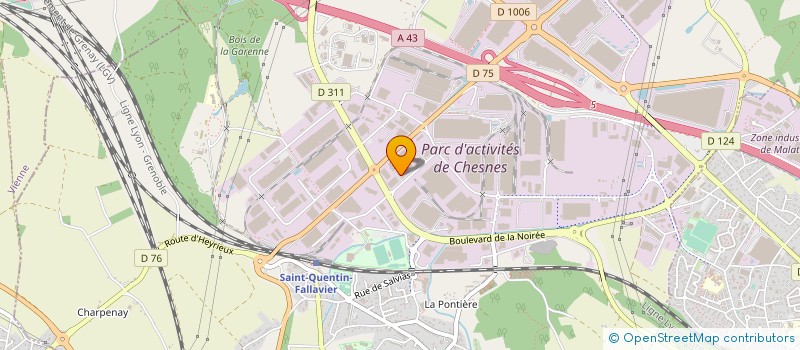 localisation de l'entreprise HUBLER à SAINT-QUENTIN-FALLAVIER