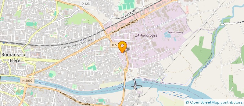 localisation de l'entreprise HUBSIDE.STORE 95 à ROMANS-SUR-ISERE