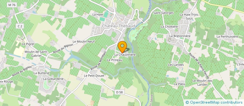 localisation de l'entreprise HUCHET VITI-TRAVAUX  CHATEAU-THEBAUD