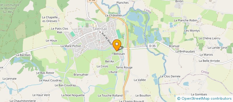 localisation de l'entreprise HUET ELECTRICITE  TALENSAC