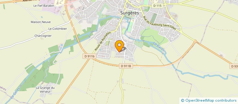 localisation de l'entreprise HUGE  SURGERES