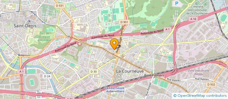 localisation de l'entreprise HUGO&CO TRADING à LA COURNEUVE