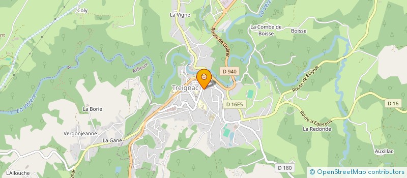 localisation de l'entreprise HUGO ET THOMAS ARTISANS  TREIGNAC