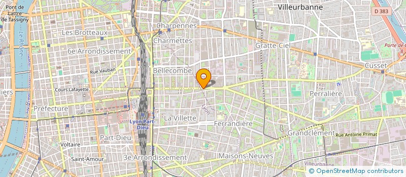 localisation de l'entreprise HUGOCASH à VILLEURBANNE