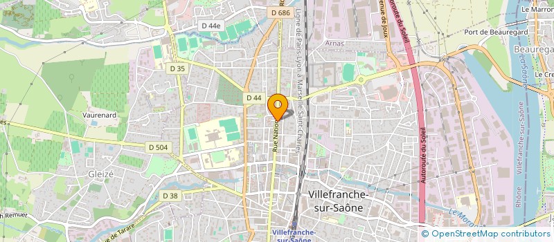 localisation de l'entreprise HUGOLEA CHAUSSURES à VILLEFRANCHE-SUR-SAONE