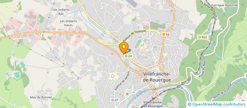 localisation de l'entreprise HUGONNET ET FILS  VILLEFRANCHE-DE-ROUERGUE