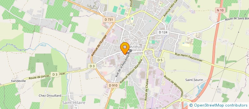 localisation de l'entreprise HUIT à BARBEZIEUX-SAINT-HILAIRE