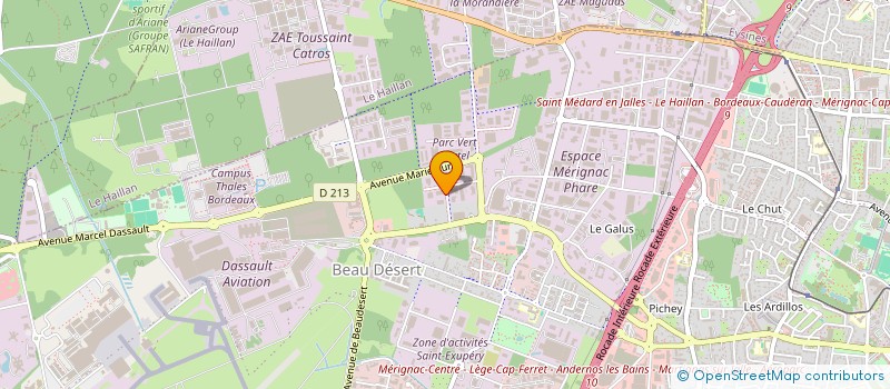 localisation de l'entreprise HUMAROBOTICS à MERIGNAC