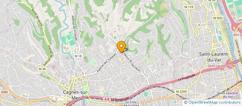 localisation de l'entreprise HUNA à CAGNES-SUR-MER