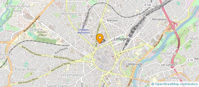 localisation de l'entreprise HUNYVERS à LIMOGES