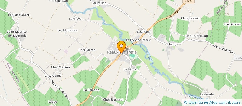 localisation de l'entreprise HUON PEINTURE 17  REAUX SUR TREFLE