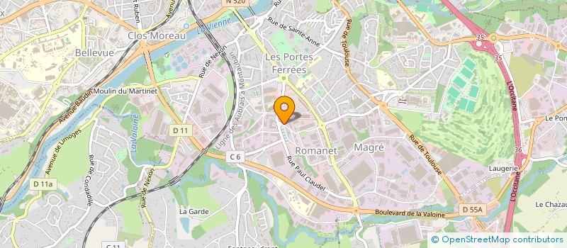 localisation de l'entreprise HUTCH à LIMOGES