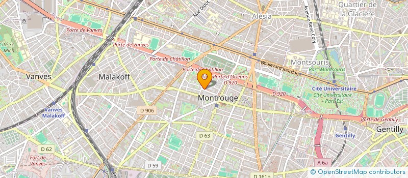 localisation de l'entreprise HV COMMERCE à MONTROUGE