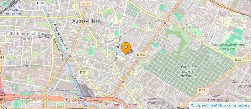 localisation de l'entreprise HW SECURITY à AUBERVILLIERS