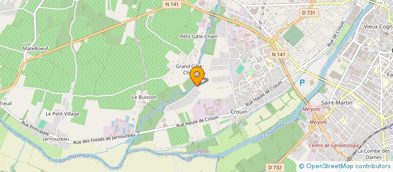 localisation de l'entreprise HYBRIDARTS à COGNAC