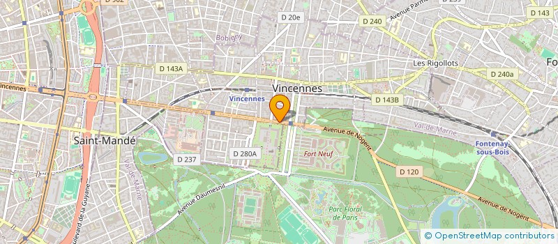 localisation de l'entreprise HYDRA INVEST à VINCENNES