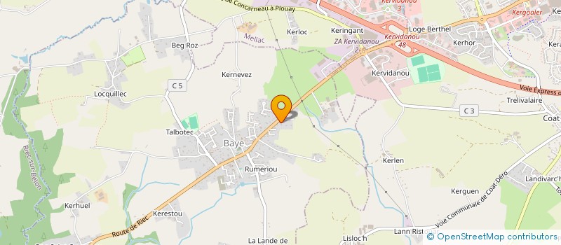localisation de l'entreprise HYDROMELLERIE DE CORNOUAILLE à BAYE