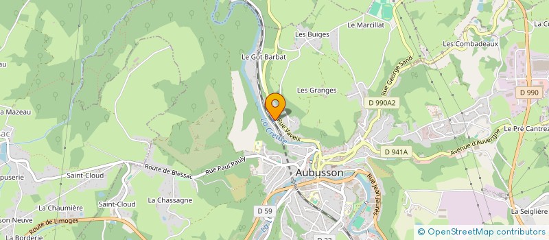 localisation de l'entreprise HYGIE PERLE à AUBUSSON