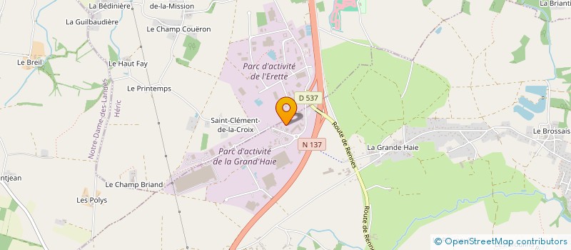 localisation de l'entreprise HYGIENE ENVIRONNEMENT BRETAGNE à GRANDCHAMP-DES-FONTAINES