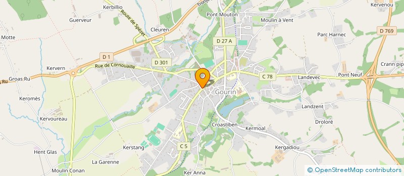 localisation de l'entreprise HYGIENE FUNERAIRE DU CENTRE BRETAGNE à GOURIN