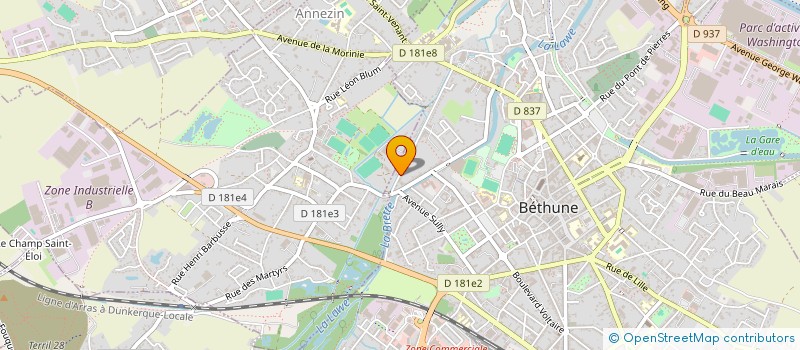 localisation de l'entreprise HYGRONORD  BETHUNE