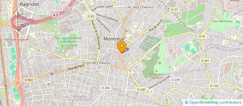 localisation de l'entreprise HYPERBLEU à MONTREUIL