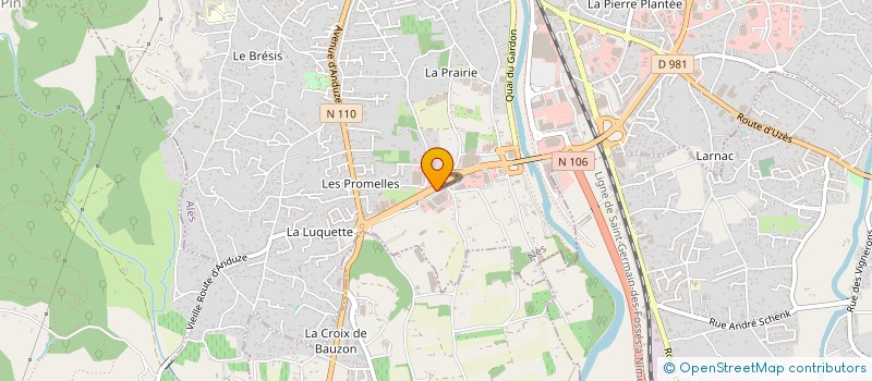 localisation de l'entreprise HYPERMARCHE LA PRAIRIE à ALES