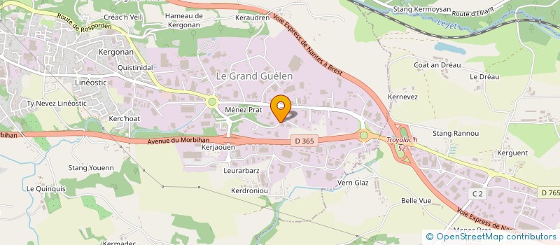 localisation de l'entreprise HYTECH HYDRAULIQUE  QUIMPER