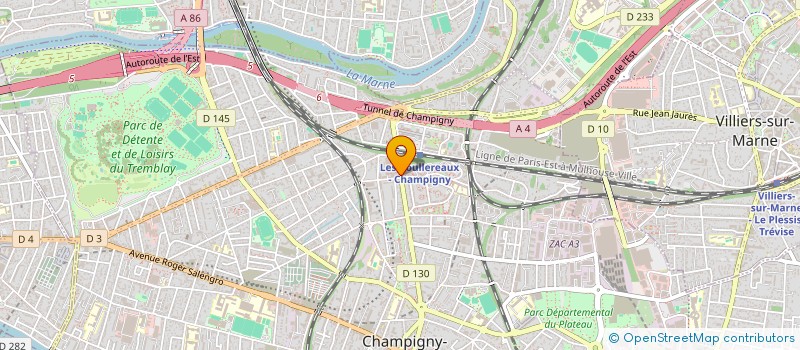 localisation de l'entreprise HZ COIFFURE à CHAMPIGNY-SUR-MARNE