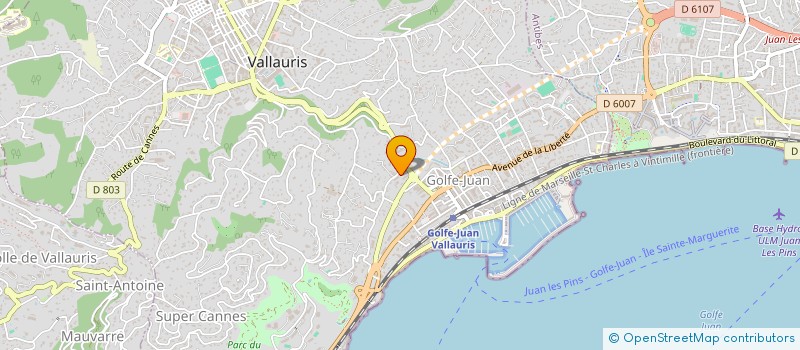 localisation de l'entreprise I.B.E.  VALLAURIS