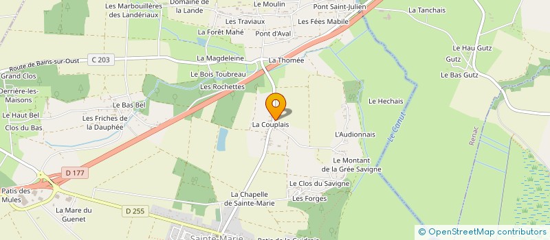 localisation de l'entreprise I.B.P. INFILTROMETRIE BROSSARD PASCAL à SAINTE-MARIE