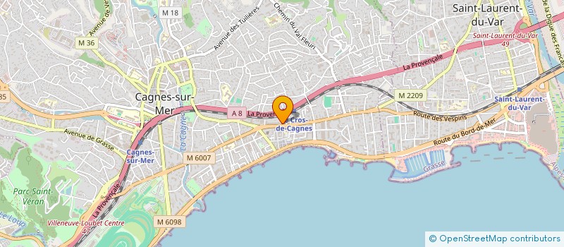 localisation de l'entreprise I.C.B. à CAGNES-SUR-MER