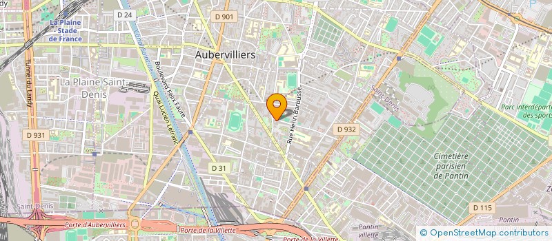 localisation de l'entreprise I. C. T. R.  AUBERVILLIERS