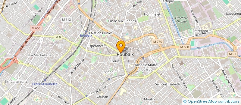 localisation de l'entreprise I.F.A. à ROUBAIX