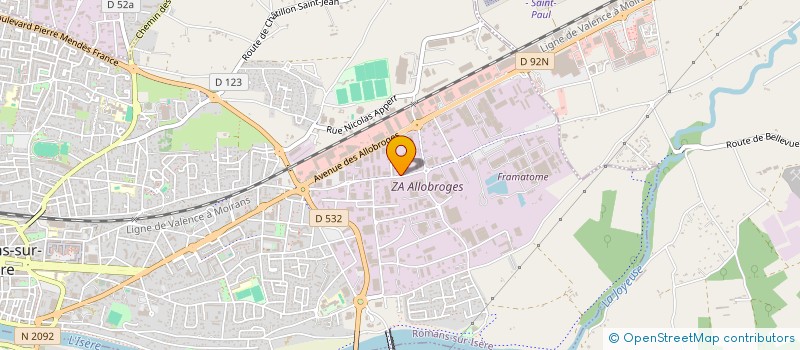localisation de l'entreprise I-LOG à ROMANS-SUR-ISERE