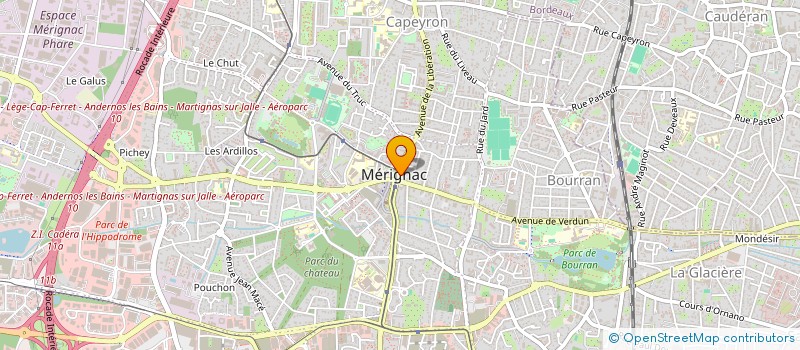 localisation de l'entreprise I.P.E.C.  MERIGNAC