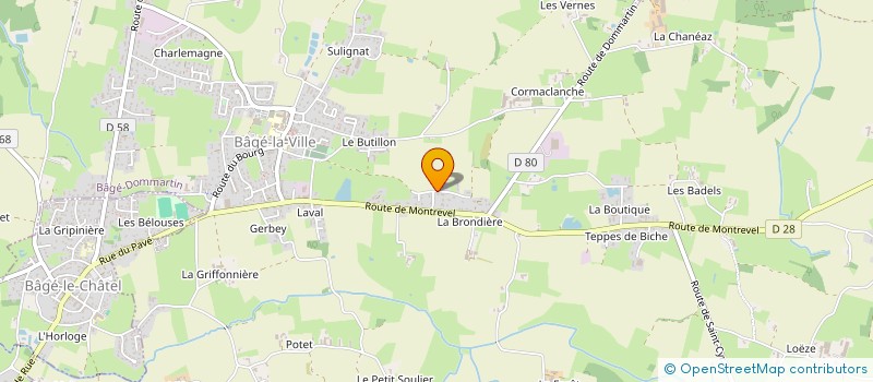 localisation de l'entreprise I.P.S.  BAGE-DOMMARTIN