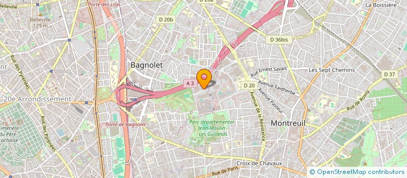 localisation de l'entreprise I.S.C.T. à BAGNOLET