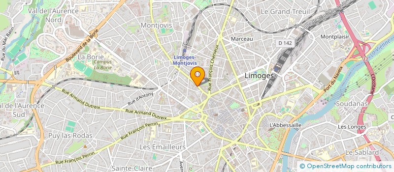 localisation de l'entreprise ICARE à LIMOGES