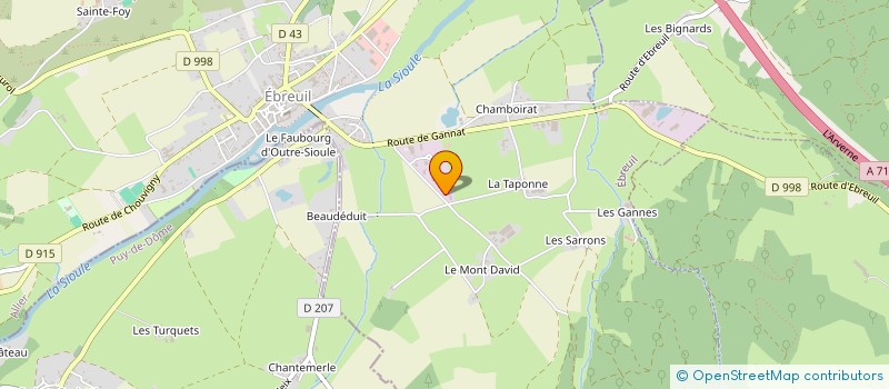 localisation de l'entreprise ICARE  EBREUIL