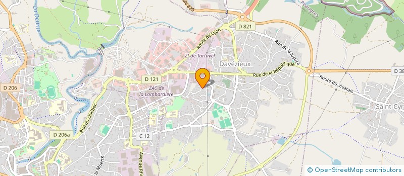 localisation de l'entreprise ICF PROTECTION à DAVEZIEUX