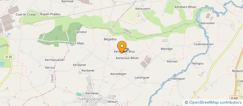 localisation de l'entreprise ICOM OUEST à TREFLAOUENAN