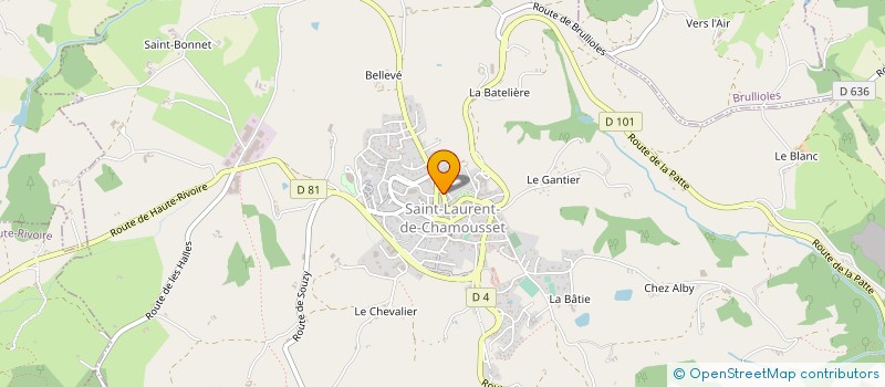 localisation de l'entreprise ICR FLEURS  SAINT-LAURENT-DE-CHAMOUSSET