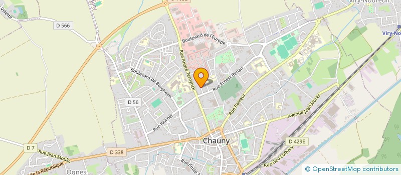 localisation de l'entreprise ICS  CHAUNY