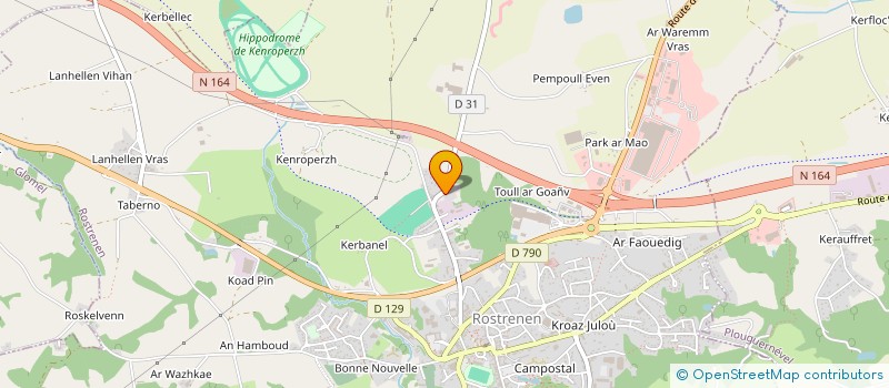 localisation de l'entreprise ICS  ROSTRENEN