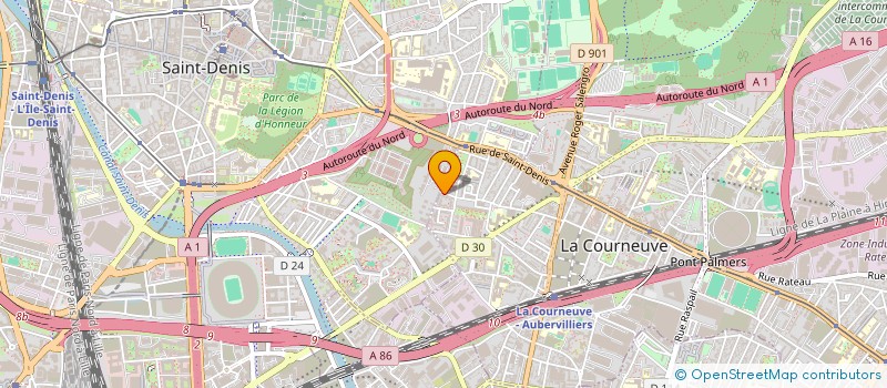 localisation de l'entreprise IIA TRANSPORT à LA COURNEUVE